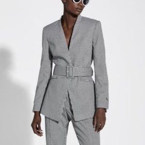 ZARA houndstooth blazer with belt - NEW no tags